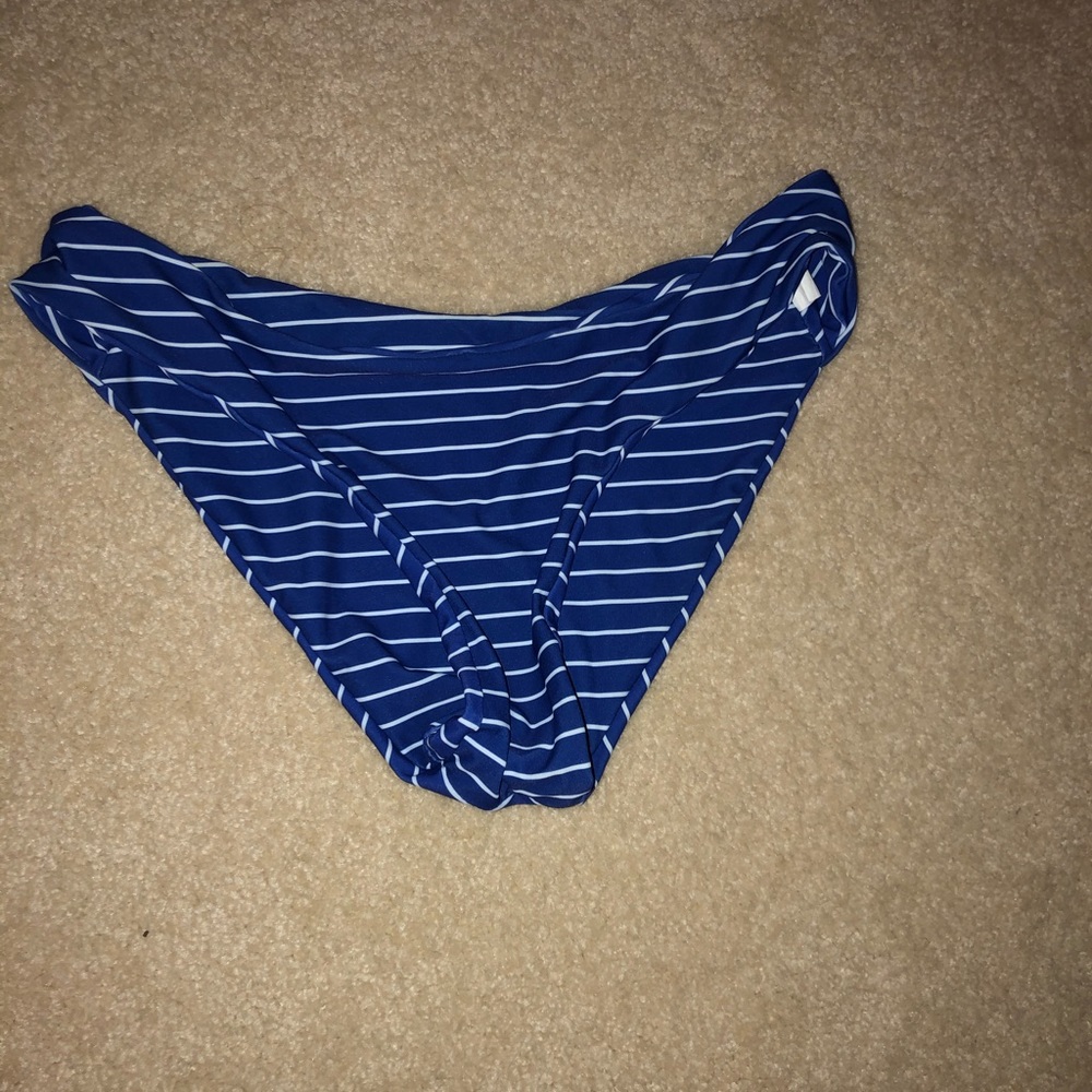 Blue stripe swimsuit bottoms